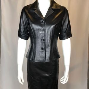 Vakko Womens Leather Suit